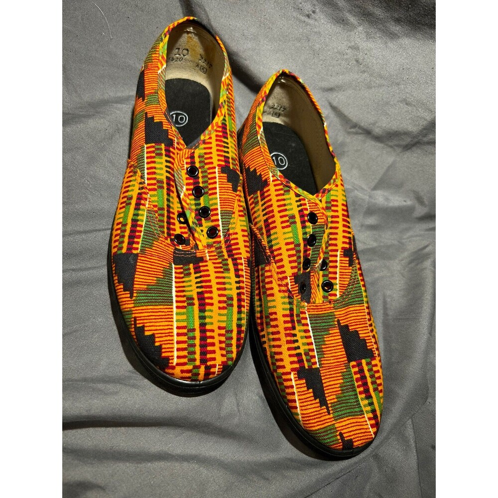 Jamaican print colors sneakers men’s shoes unbranded  size 10 lace up